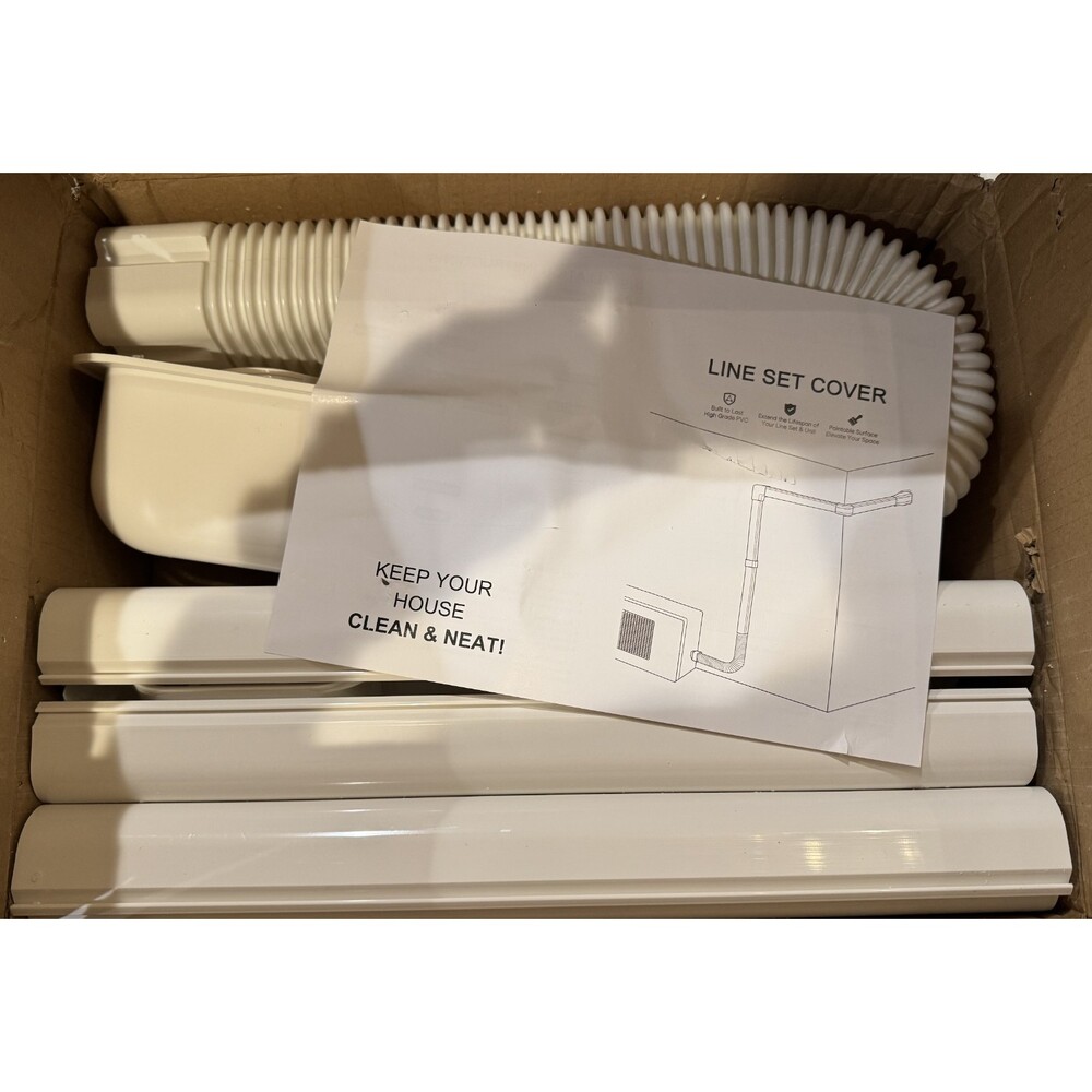 4" W 10Ft Decorative PVC LineSet Cover Kit Mini Split AC & Heat New